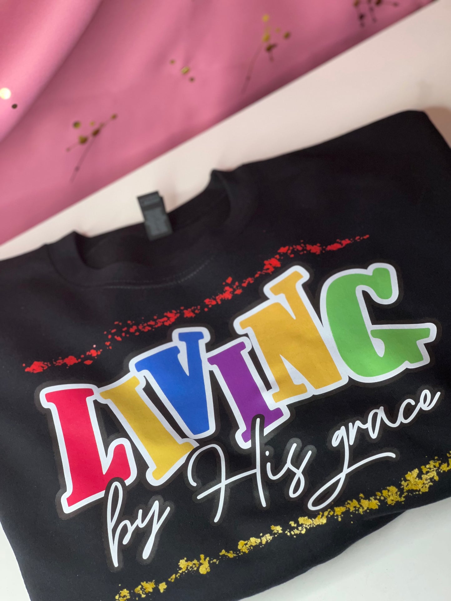 LIVING BY HIS GRACE CHRISTIAN T-SHIRT