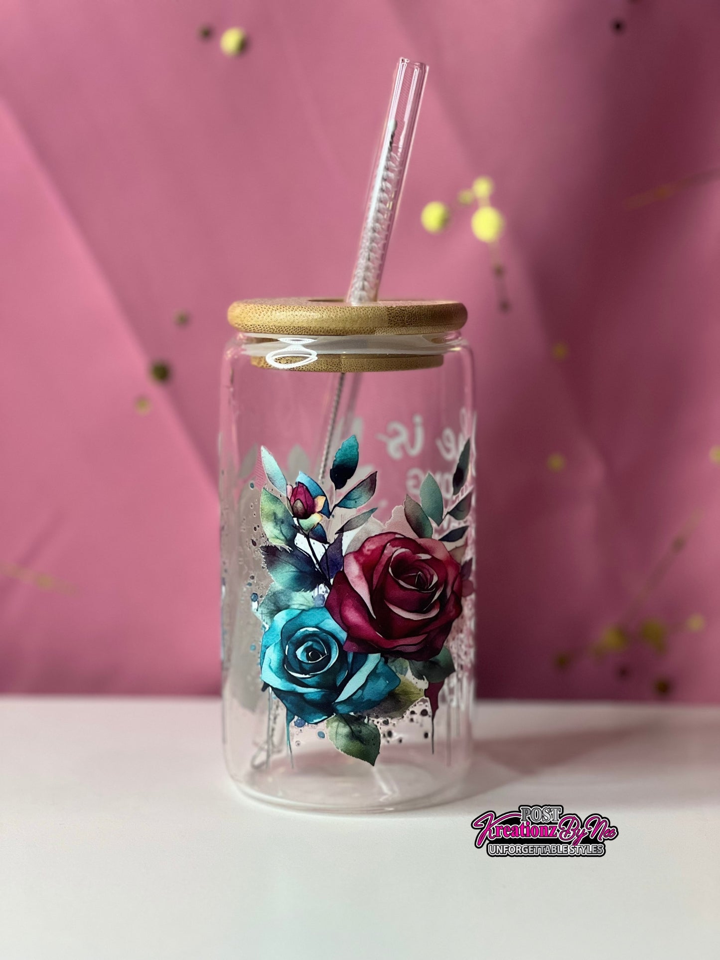 "SHE IS" CLEAR GLASS CUP