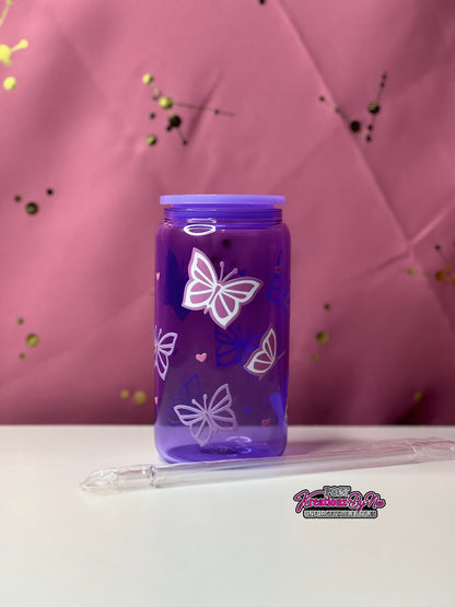 "BUTTERFLIES" JELLY GLASS CAN