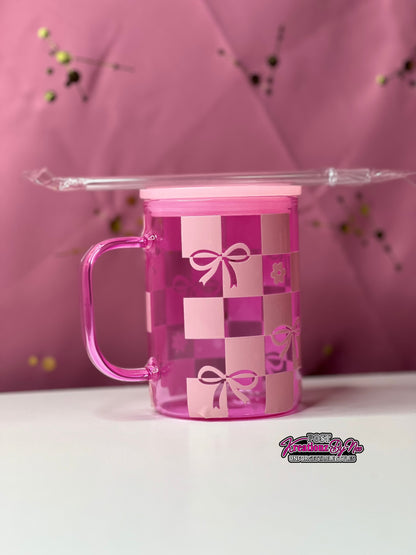 "PINK BOWS" JELLY GLASS MUG