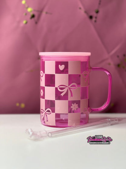 "PINK BOWS" JELLY GLASS MUG