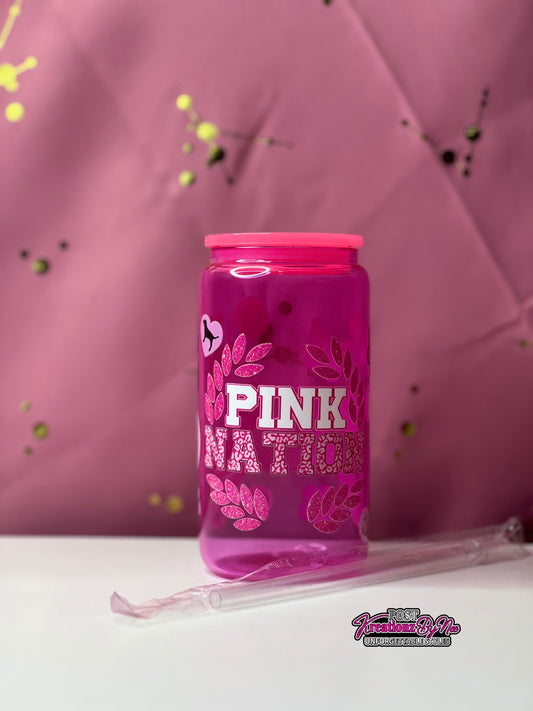 "PINK NATION" JELLY GLASS CAN